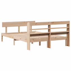 vidaXL Bed Frame with Headboard Bed Base Bedstead 120x200 cm Solid Wood Pine - Additional view 5
