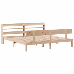 vidaXL Bed Frame with Headboard Bed Base Bedstead 200x200 cm Solid Wood Pine