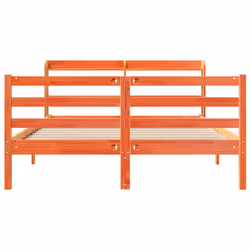 vidaXL Bed Frame with Headboard Bed Base Wax Brown 140x190 cm Solid Wood Pine