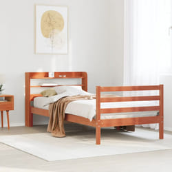 vidaXL Bed Frame without Mattress Wax Brown 100x200 cm Solid Wood Pine