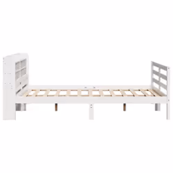 vidaXL Bed Frame with Headboard Bed White 135x190 cm Double Solid Wood Pine - Additional view 6