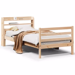 vidaXL Bed Frame with Headboard Bed Base Bedstead 100x200 cm Solid Wood Pine