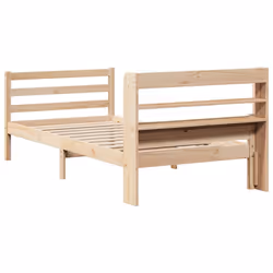 vidaXL Bed Frame with Headboard Bed Base Bedstead 100x200 cm Solid Wood Pine - Additional view 7