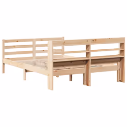 vidaXL Bed Frame with Headboard Bed Base Bedstead 140x200 cm Solid Wood Pine - Additional view 7