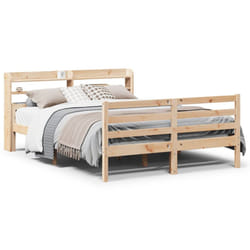 vidaXL Bed Frame with Headboard Bed Base 150x200 cm King Size Solid Wood Pine