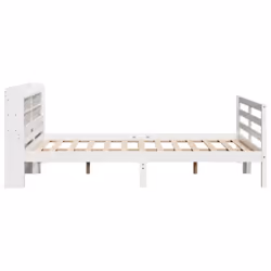 vidaXL Bed Frame with Headboard White 150x200 cm King Size Solid Wood Pine - Additional view 6