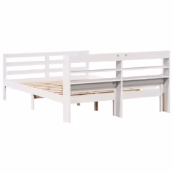vidaXL Bed Frame with Headboard White 150x200 cm King Size Solid Wood Pine - Additional view 7