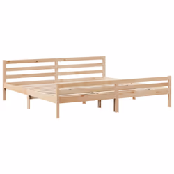 vidaXL Bed Frame with Headboard Bed Base Bedstead 200x200 cm Solid Wood Pine - Additional view 4