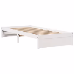 vidaXL Bed Frame with Headboard White 75x190 cm Small Single Solid Wood Pine - Additional view 4