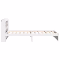 vidaXL Bed Frame with Headboard White 75x190 cm Small Single Solid Wood Pine - Additional view 6