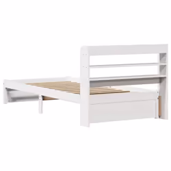 vidaXL Bed Frame with Headboard White 75x190 cm Small Single Solid Wood Pine - Additional view 7