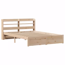 vidaXL Bed Frame with Headboard Bed Base Bedstead 140x190 cm Solid Wood Pine