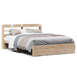 vidaXL Bed Frame with Headboard Bed Base Bedstead 120x200 cm Solid Wood Pine