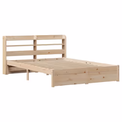 vidaXL Bed Frame with Headboard Bed Base Bedstead 160x200 cm Solid Wood Pine