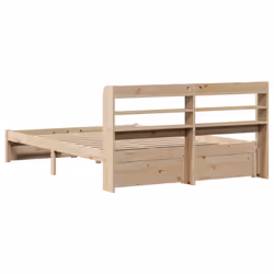 vidaXL Bed Frame with Headboard Bed Base Bedstead 160x200 cm Solid Wood Pine - Additional view 7