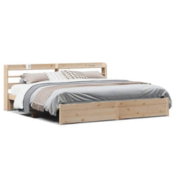 vidaXL Bed Frame with Headboard Bed 180x200 cm Super King Solid Wood Pine