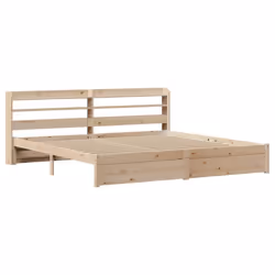 vidaXL Bed Frame with Headboard Bed 180x200 cm Super King Solid Wood Pine