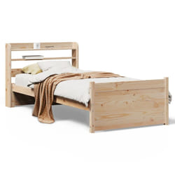 vidaXL Bed Frame with Headboard Bed 75x190 cm Small Single Solid Wood Pine