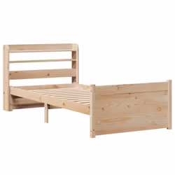 vidaXL Bed Frame with Headboard Bed 75x190 cm Small Single Solid Wood Pine