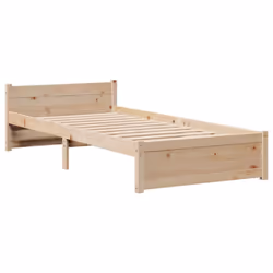 vidaXL Bed Frame with Headboard Bed 75x190 cm Small Single Solid Wood Pine - Additional view 4