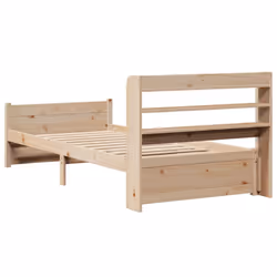 vidaXL Bed Frame with Headboard Bed 75x190 cm Small Single Solid Wood Pine - Additional view 7