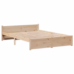 vidaXL Bed Frame with Headboard Bed Base 135x190 cm Double Solid Wood Pine - Additional view 4