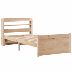 vidaXL Bed Frame with Headboard Bed Base Bedstead 90x200 cm Solid Wood Pine