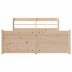 vidaXL Bed Frame with Headboard Bed Base 150x200 cm King Size Solid Wood Pine - Additional view 5