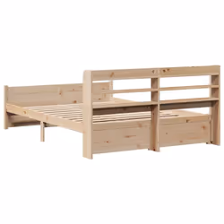 vidaXL Bed Frame with Headboard Bed Base 150x200 cm King Size Solid Wood Pine - Additional view 7