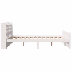 vidaXL Bed Frame with Headboard White 150x200 cm King Size Solid Wood Pine - Additional view 6