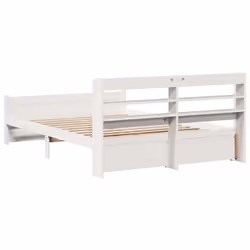 vidaXL Bed Frame with Headboard White 150x200 cm King Size Solid Wood Pine - Additional view 7