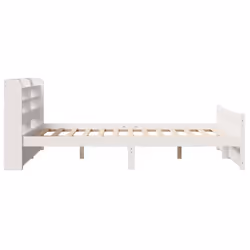 vidaXL Bed Frame with Headboard Bed Base White 160x200 cm Solid Wood Pine - Additional view 6