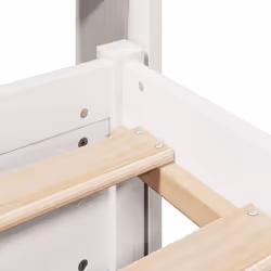 vidaXL Bed Frame with Headboard Bed Base White 160x200 cm Solid Wood Pine - Additional view 9