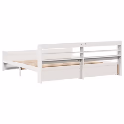 vidaXL Bed Frame with Headboard White 180x200 cm Super King Solid Wood Pine - Additional view 7