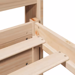 vidaXL Bed Frame with Headboard Bed Base Bedstead 200x200 cm Solid Wood Pine - Additional view 9