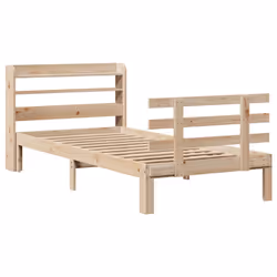 vidaXL Bed Frame with Headboard Bed Base Bedstead 90x200 cm Solid Wood Pine