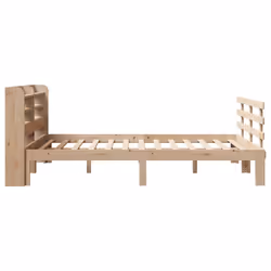 vidaXL Bed Frame with Headboard Bed Base Bedstead 120x200 cm Solid Wood Pine - Additional view 6