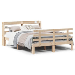 vidaXL Bed Frame with Headboard Bed Base 150x200 cm King Size Solid Wood Pine