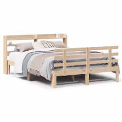 vidaXL Bed Frame with Headboard Bed Base Bedstead 160x200 cm Solid Wood Pine