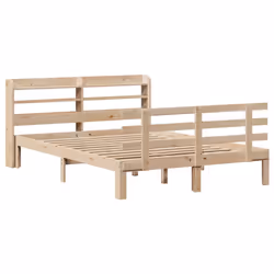 vidaXL Bed Frame with Headboard Bed Base Bedstead 160x200 cm Solid Wood Pine