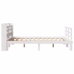 vidaXL Bed Frame with Headboard Bed Base White 160x200 cm Solid Wood Pine - Additional view 6