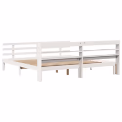 vidaXL Bed Frame with Headboard White 180x200 cm Super King Solid Wood Pine - Additional view 7
