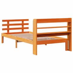 vidaXL Bed Frame & Headboard Wax Brown 75x190 cm Small Single Solid Wood Pine - Additional view 7