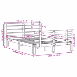 vidaXL Bed Frame with Headboard Bed Base Wax Brown 120x200 cm Solid Wood Pine