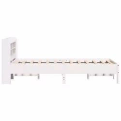 vidaXL Bed Frame with Headboard White 120x190 cm Small Double Solid Wood Pine - Additional view 4