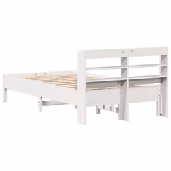 vidaXL Bed Frame with Headboard White 120x190 cm Small Double Solid Wood Pine - Additional view 5