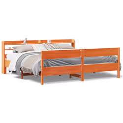 vidaXL Bed Frame & Headboard Wax Brown 180x200 cm Super King Solid Wood Pine