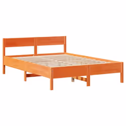 vidaXL Bed Frame with Headboard Wax Solid Wood Pine - wax brown - Additional view 6