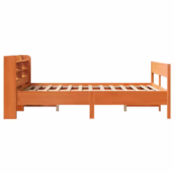 vidaXL Bed Frame & Headboard Wax Brown 120x190 cm Small Double Solid Wood Pine - Additional view 4