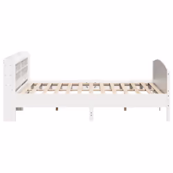 vidaXL Bed Frame with Headboard Bed Base White 200x200 cm Solid Wood Pine - Additional view 4